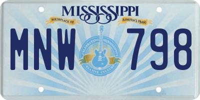 MS license plate MNW798