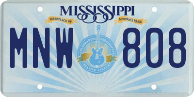 MS license plate MNW808