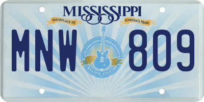MS license plate MNW809