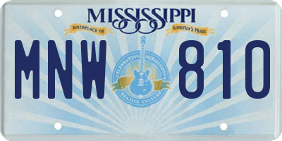 MS license plate MNW810