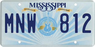 MS license plate MNW812