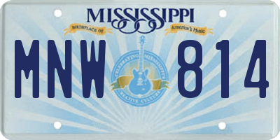 MS license plate MNW814
