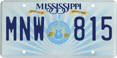 MS license plate MNW815
