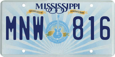 MS license plate MNW816