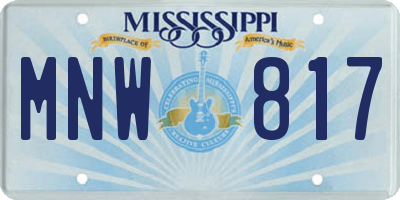 MS license plate MNW817