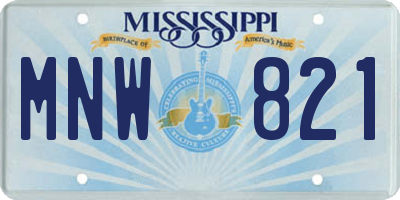 MS license plate MNW821