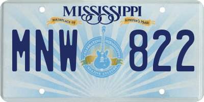 MS license plate MNW822
