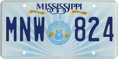 MS license plate MNW824