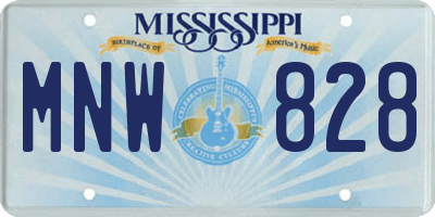 MS license plate MNW828