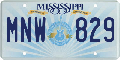 MS license plate MNW829