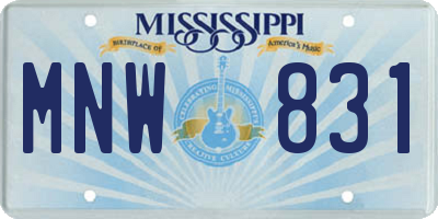 MS license plate MNW831