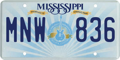 MS license plate MNW836