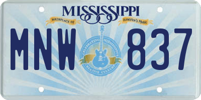 MS license plate MNW837