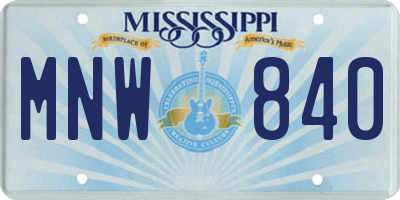 MS license plate MNW840