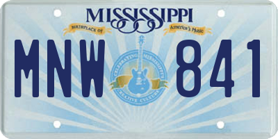 MS license plate MNW841