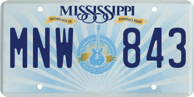 MS license plate MNW843