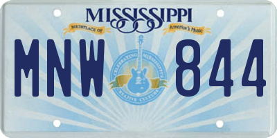 MS license plate MNW844