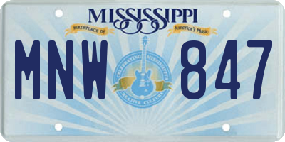 MS license plate MNW847