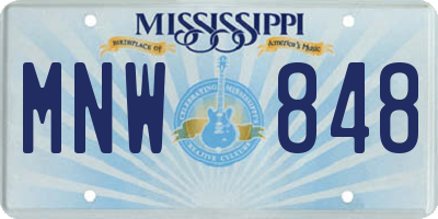 MS license plate MNW848