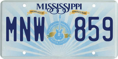 MS license plate MNW859