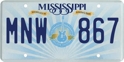 MS license plate MNW867