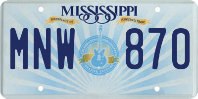 MS license plate MNW870