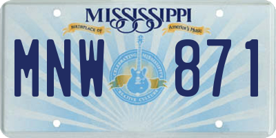 MS license plate MNW871
