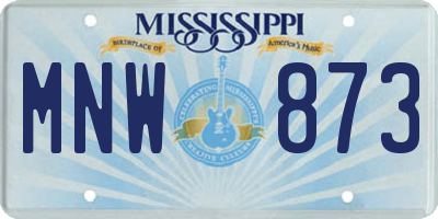 MS license plate MNW873