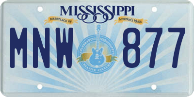 MS license plate MNW877