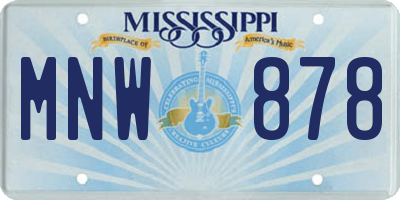 MS license plate MNW878