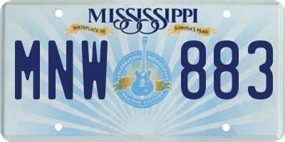 MS license plate MNW883