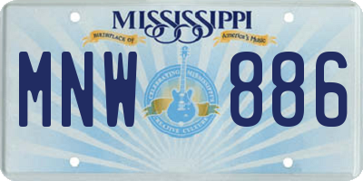 MS license plate MNW886