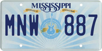 MS license plate MNW887