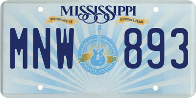 MS license plate MNW893