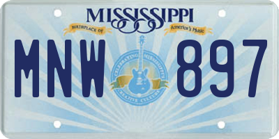 MS license plate MNW897