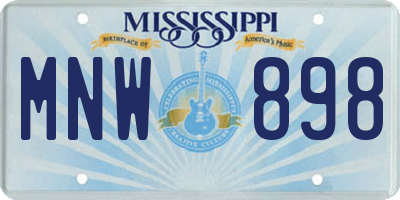 MS license plate MNW898