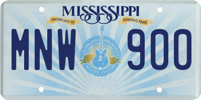 MS license plate MNW900
