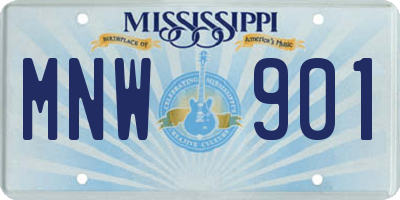 MS license plate MNW901