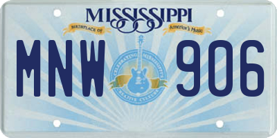 MS license plate MNW906