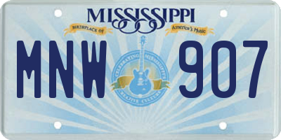 MS license plate MNW907