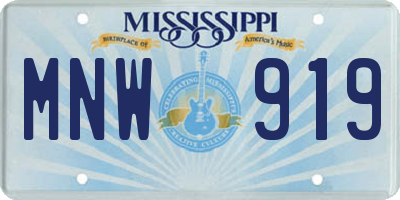 MS license plate MNW919