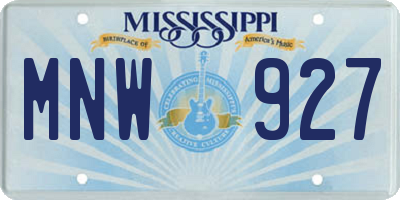 MS license plate MNW927