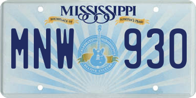 MS license plate MNW930