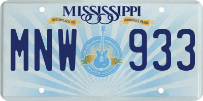 MS license plate MNW933