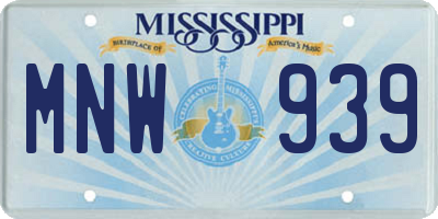 MS license plate MNW939
