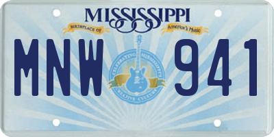 MS license plate MNW941