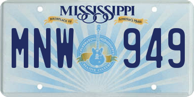 MS license plate MNW949