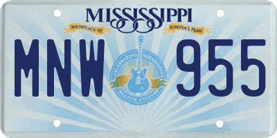 MS license plate MNW955