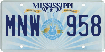 MS license plate MNW958