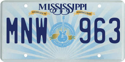 MS license plate MNW963